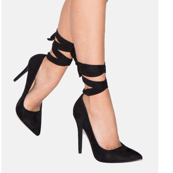 COPY - NEW - JustFab Wilda Wraparound Lace-Up Pump Size 9 - Picture 1 of 7